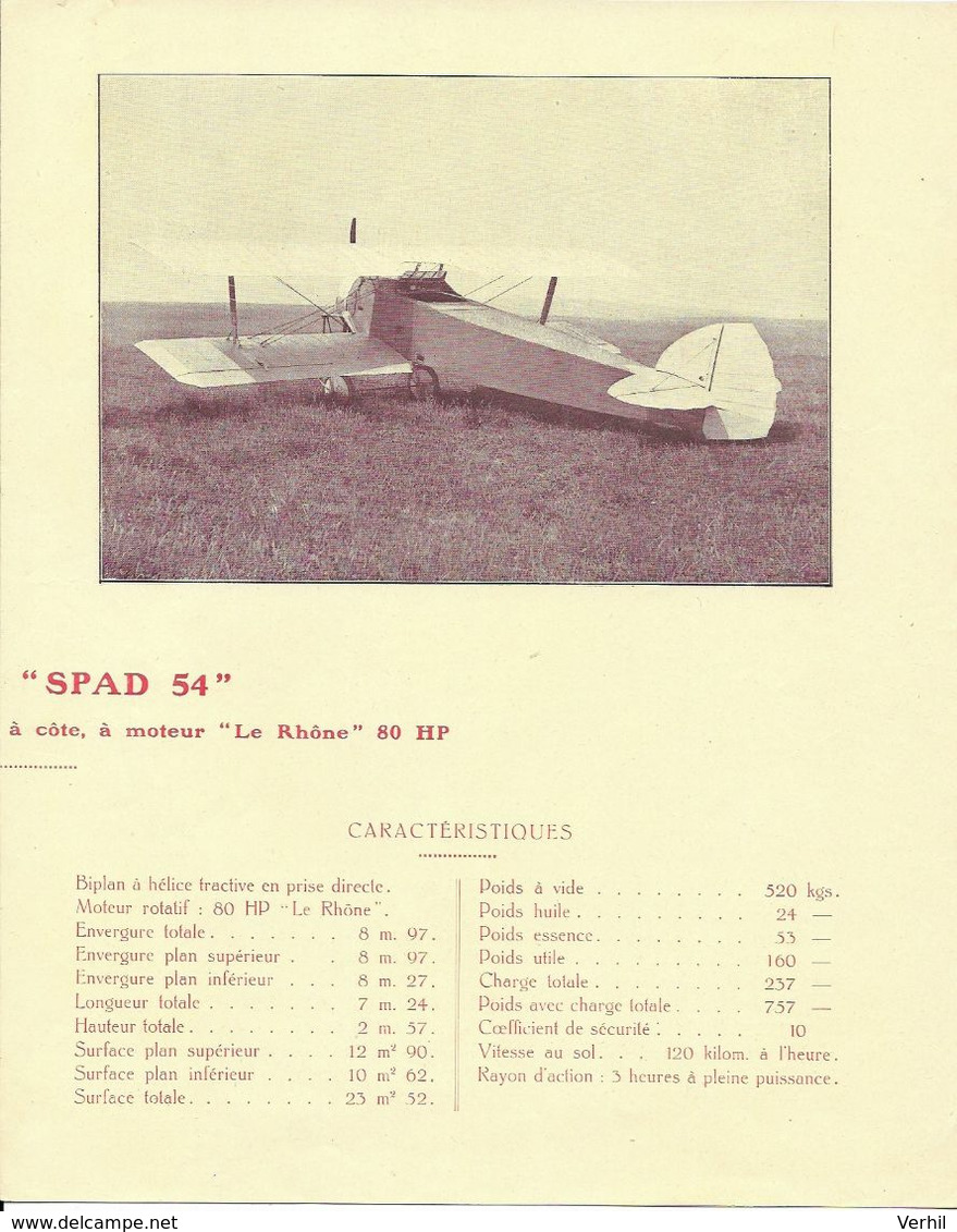 Bleriot Spad 54 Avion Plane Vliegtuig Aeroplane Fluzeug - Frankrijk