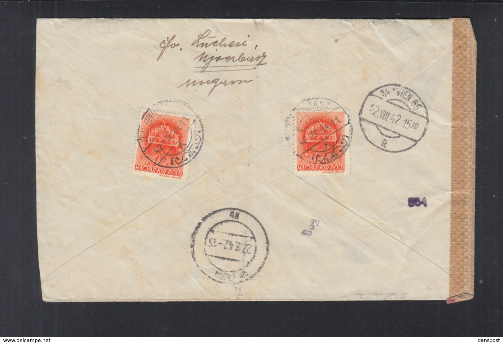 Ungarn Hungary Serbien Serbia Luftpost R-Brief 1942 Ujverbasz  Vrbas Nach Wien - Covers & Documents