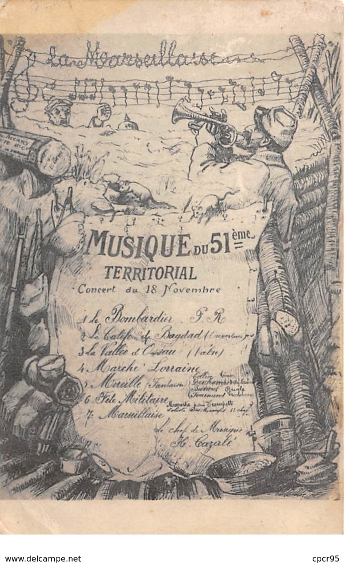 Militaire - N°66500 - Musique Du 51ème Territorial - La Marseillaise - Carte Pliée, Vendue En L'état - Sonstige & Ohne Zuordnung