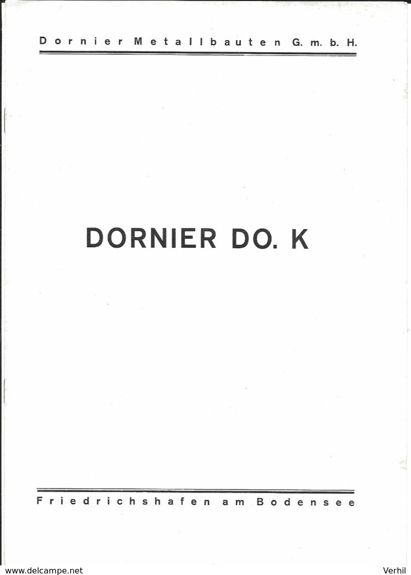 Dornier Do K. Prospekt Folder Avion Airplane Flugzeug Vliegtuig - Cataloghi