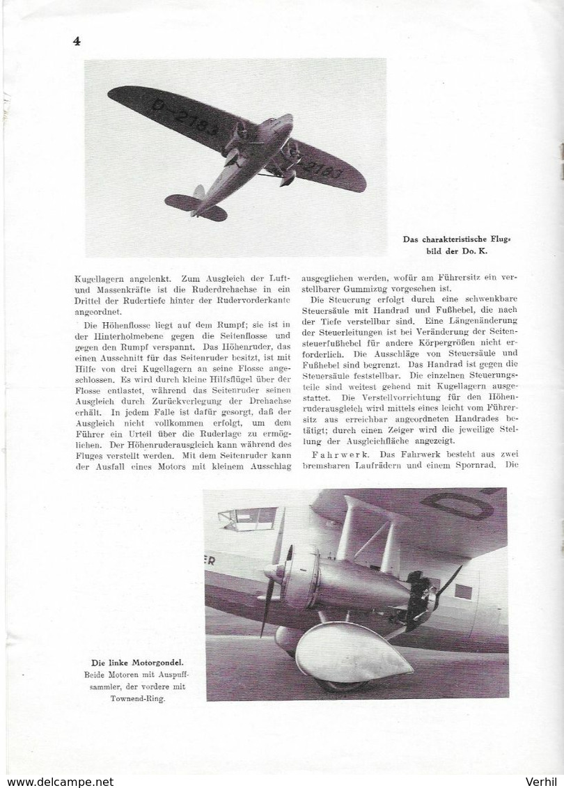 Dornier Do K. Prospekt Folder Avion Airplane Flugzeug Vliegtuig - Catalogi