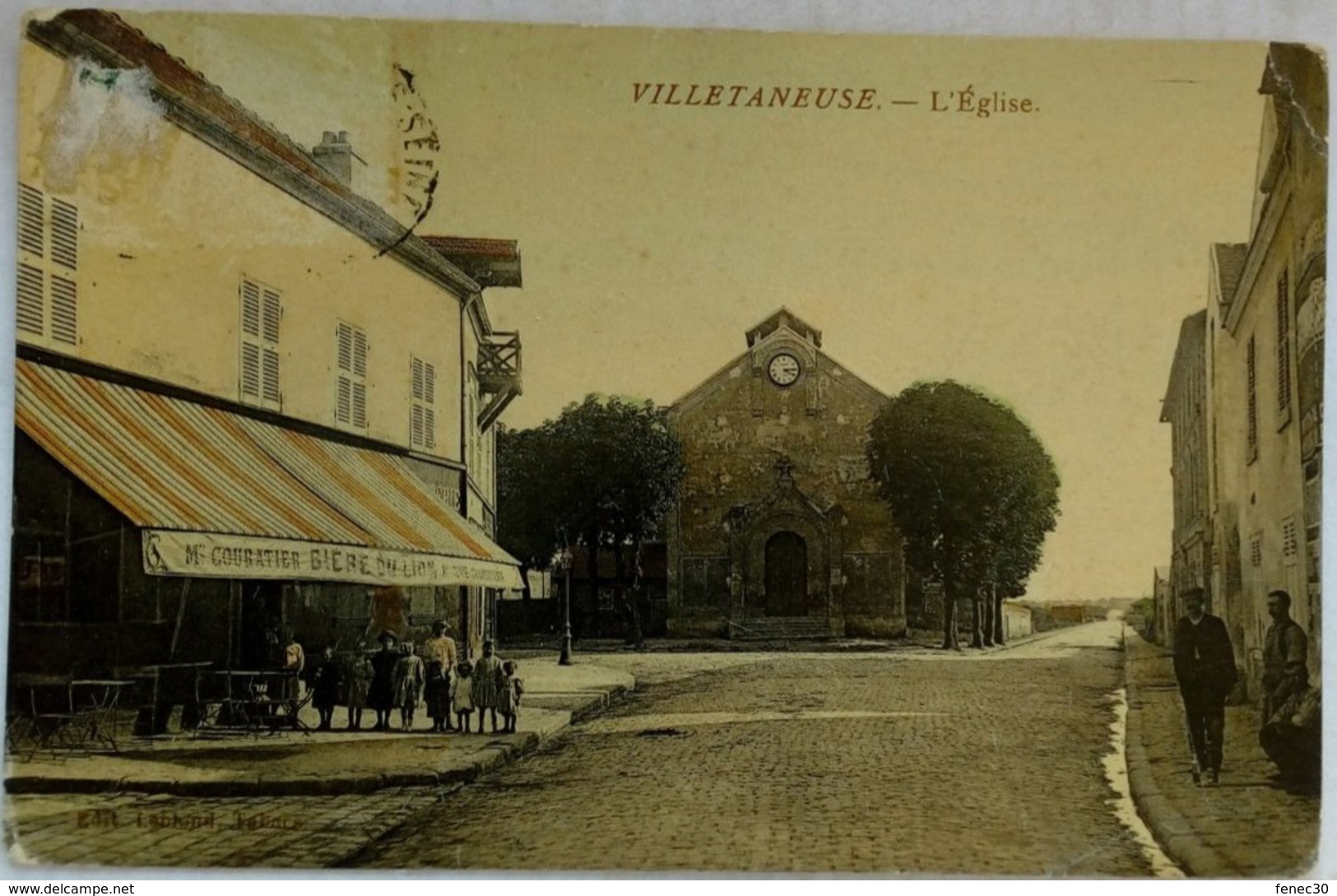 93 Villetaneuse L'Eglise Colorisée Animation Rare - Villetaneuse