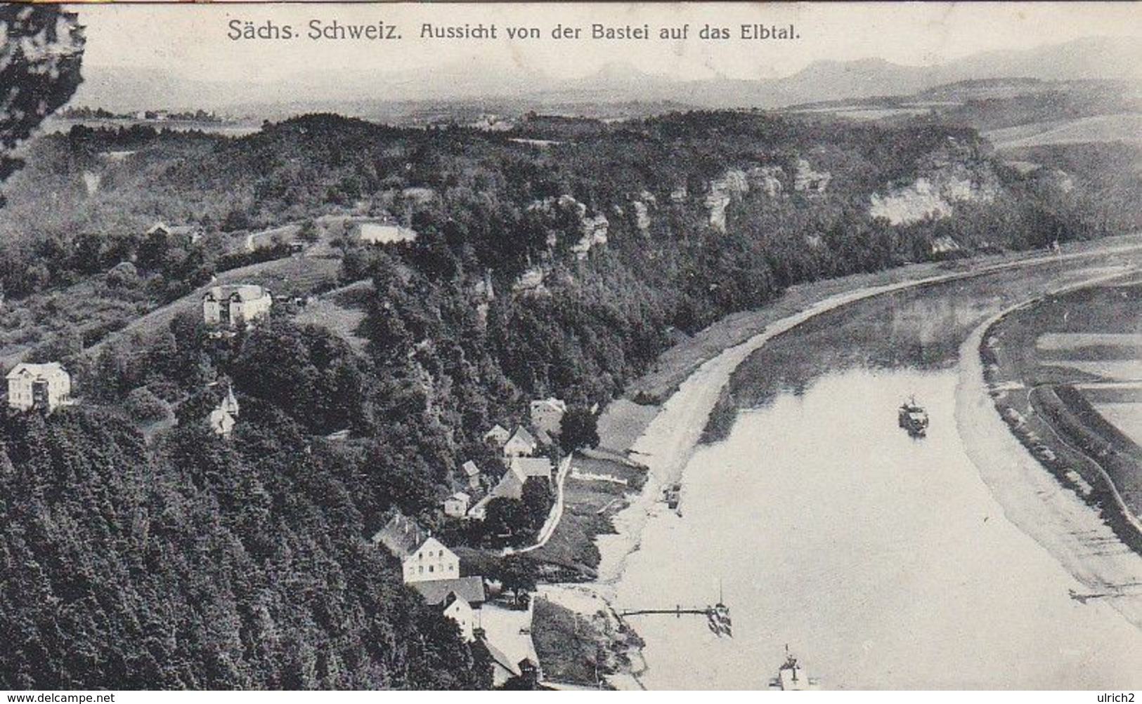 AK Sächsische Schweiz - Aussicht Von Der Bastei Auf Das Elbtal - 1916 (51787) - Bastei (sächs. Schweiz)