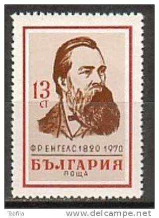 BULGARIA \ BULGARIE - 1970 - 150an De La Naissance De Fridrich Engels - Theoricien Socialiste Allemend - 1v** - Unused Stamps