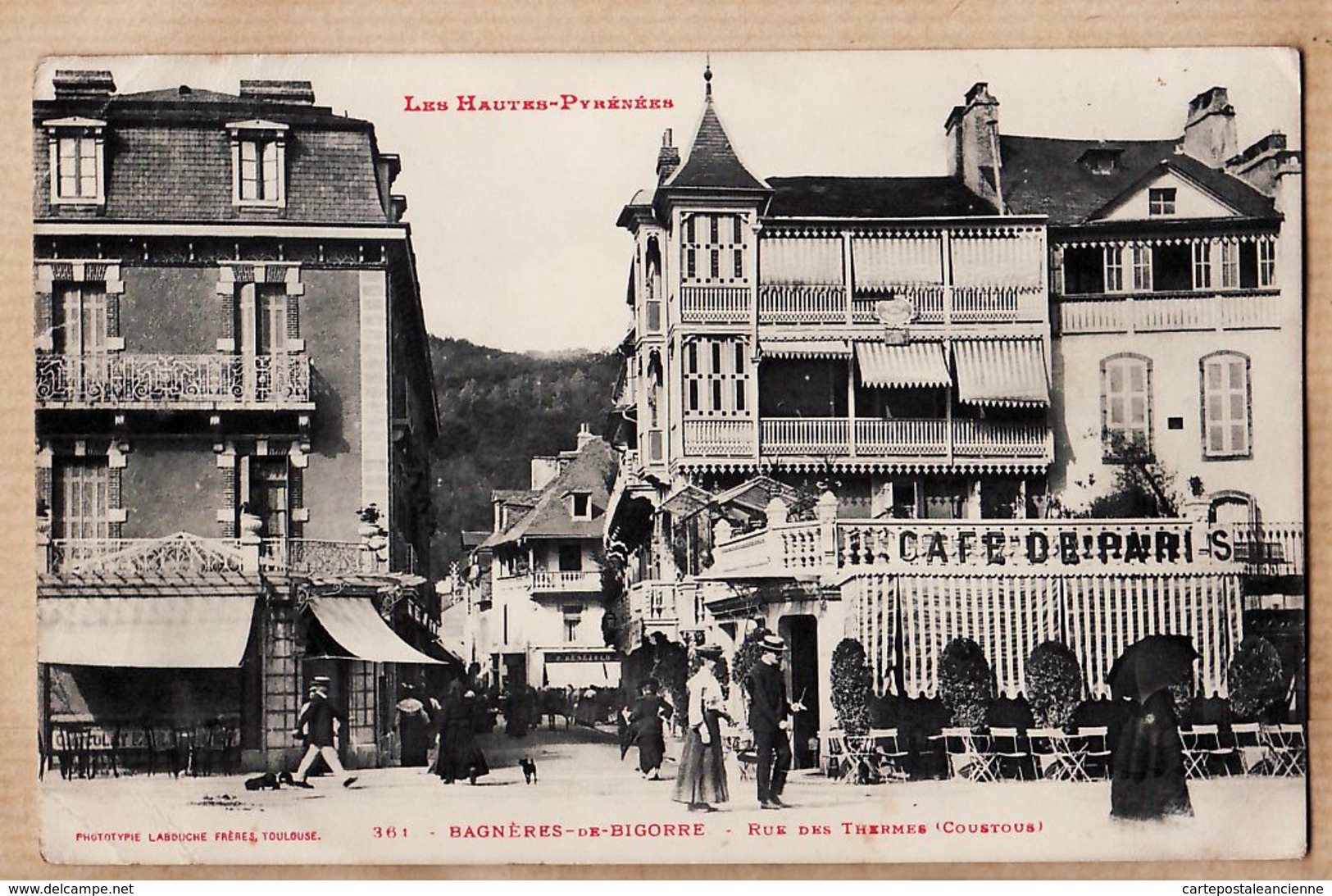 X65301 BAGNERES De BIGORRE (65) Café De Paris Rue Des THERMES COUSTOUS Hautes Pyrénées 08.01.1910 - LABOUCHE 361 - Bagneres De Bigorre