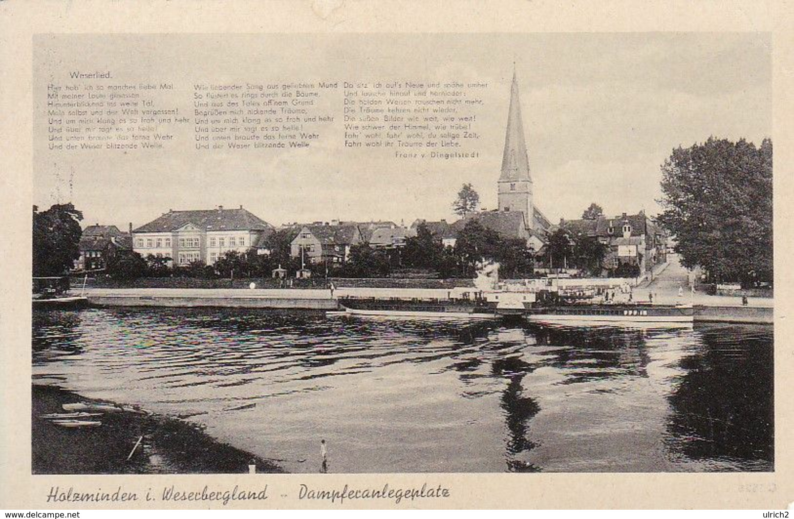 AK Holzminden - Weserbergland - Dampferanlegeplatz - Dampfer - Weserlied - 1960 (51794) - Holzminden