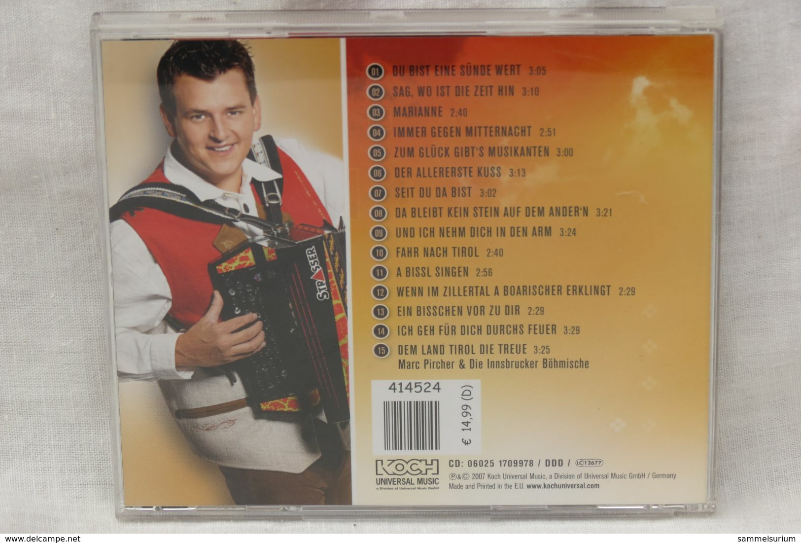 CD "Marc Pircher" Du Bist Eine Sünde Wert - Autres - Musique Allemande
