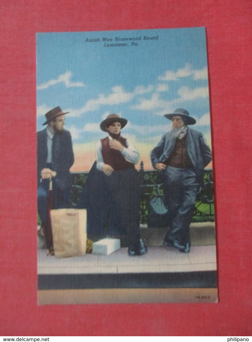 Amish Men Homeward Bound Pennsylvania > Lancaster>   Ref 4351 - Lancaster