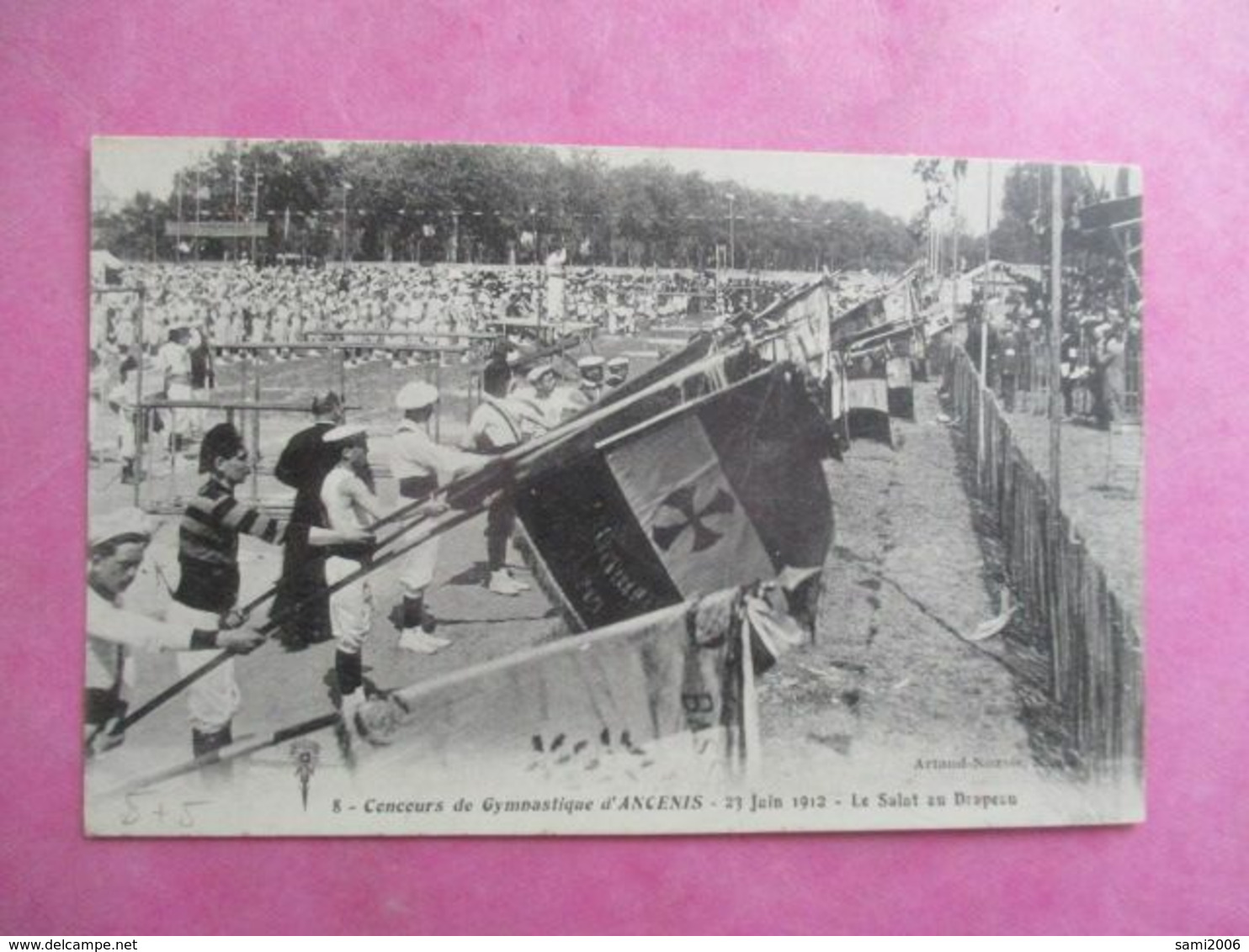 44 ANCENIS CONCOURS DE GYMNASTIQUE JUIN 1912 SALUT AU DRAPEAU - Ancenis