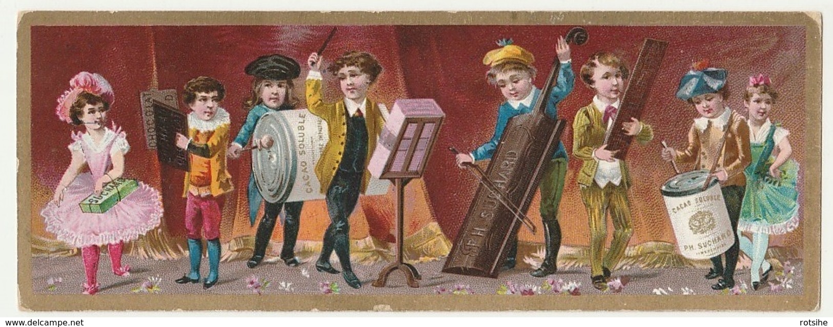 BELLE CHROMO Chocolat SUCHARD   +/- 1891   Grand Format    Serie 25  Orchestre  Victorian Trade Card - Suchard