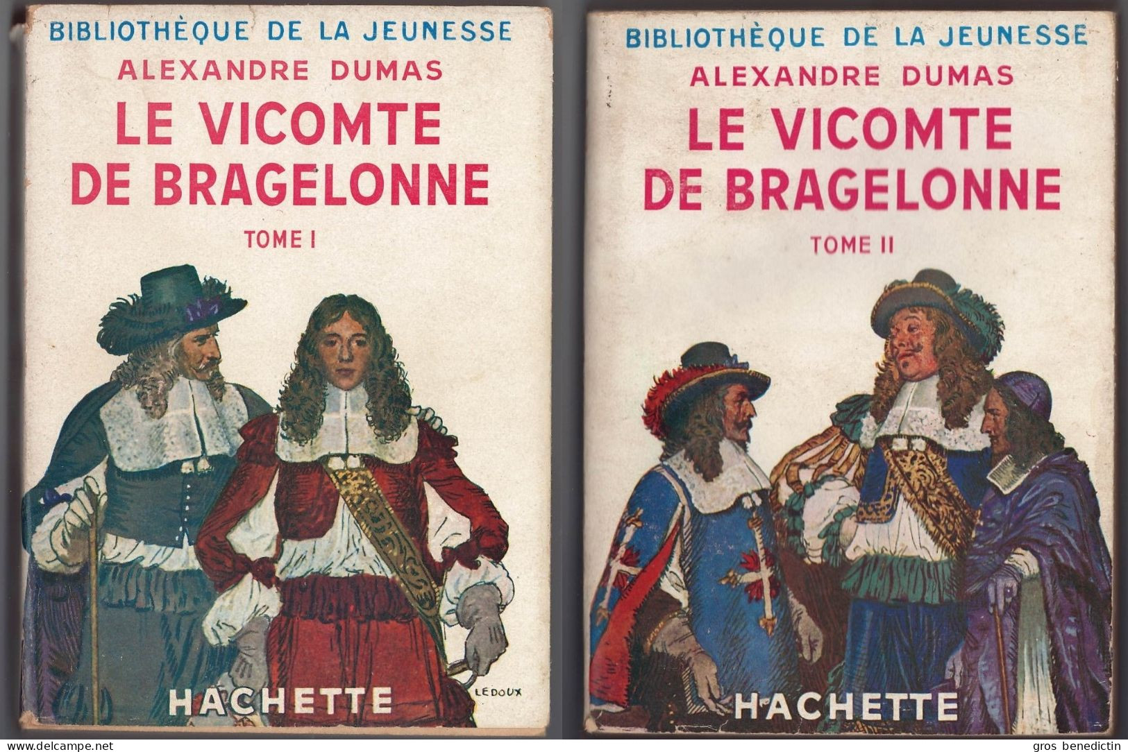 Hachette - Bib. De La Jeunesse Avec Jaquette - A. Dumas - "Le Vicomte De Bragelonne - T1&T2" - 1951/1952 - #Ben&BJanc - Bibliothèque De La Jeunesse