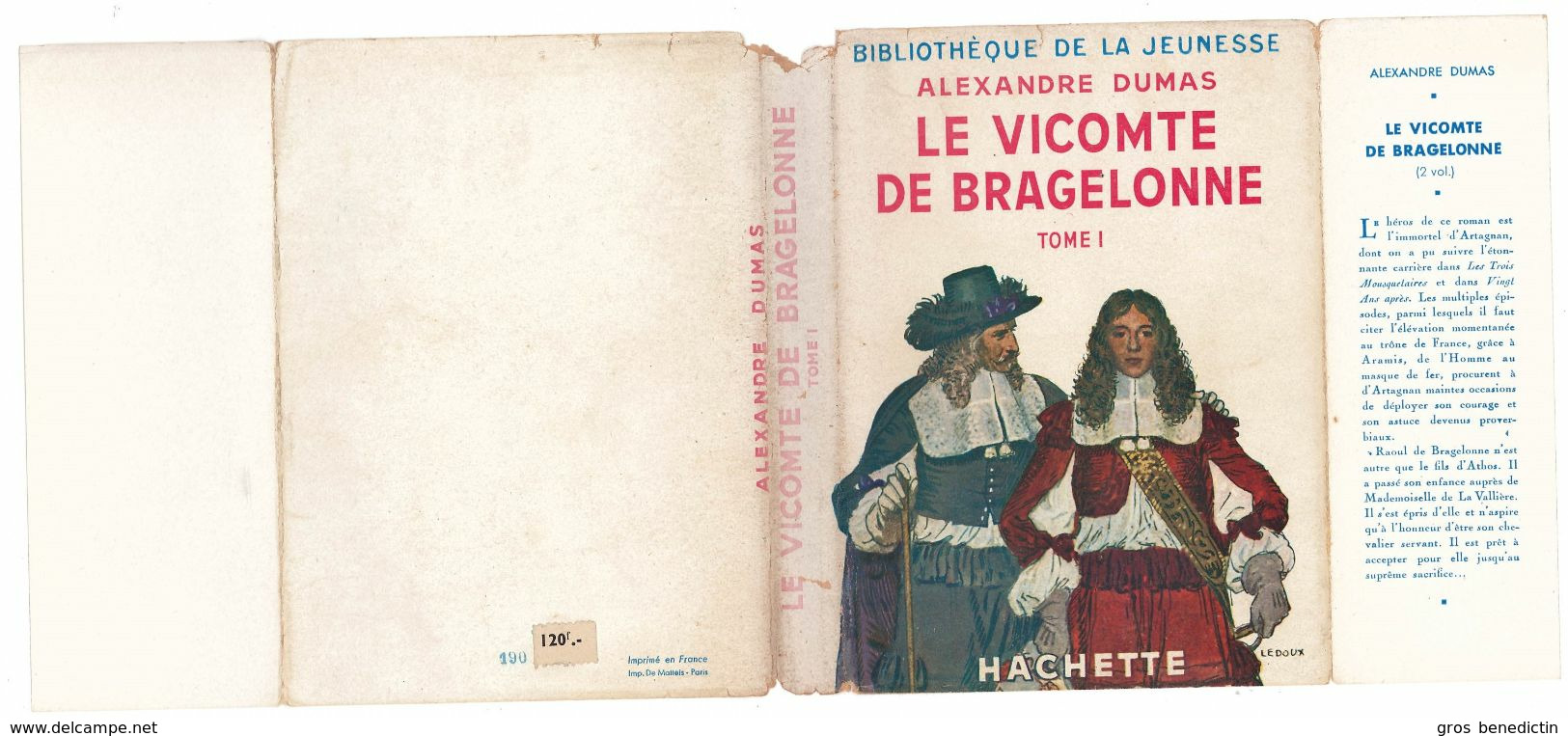 Hachette - Bib. De La Jeunesse Avec Jaquette - A. Dumas - "Le Vicomte De Bragelonne - T1&T2" - 1951/1952 - #Ben&BJanc - Bibliothèque De La Jeunesse