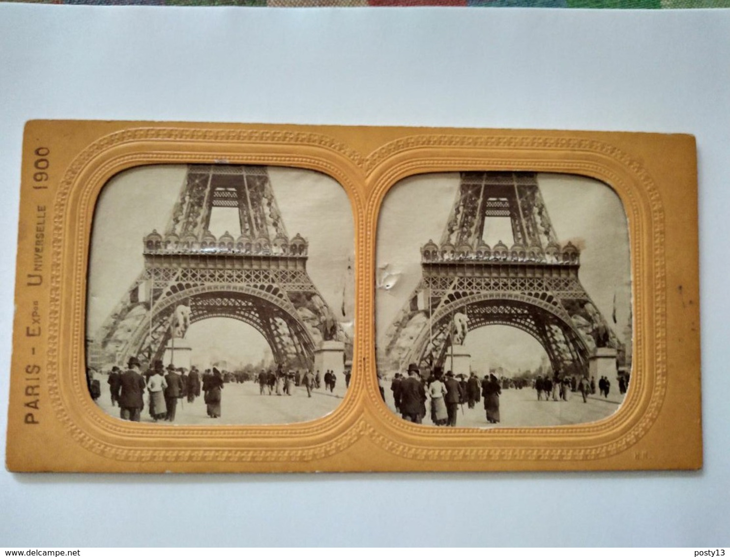 PARIS - PHOTO STÉRÉO TISSUE Exposition Universelle 1900 - Sous La Tour Effeil - BE - Stereo-Photographie