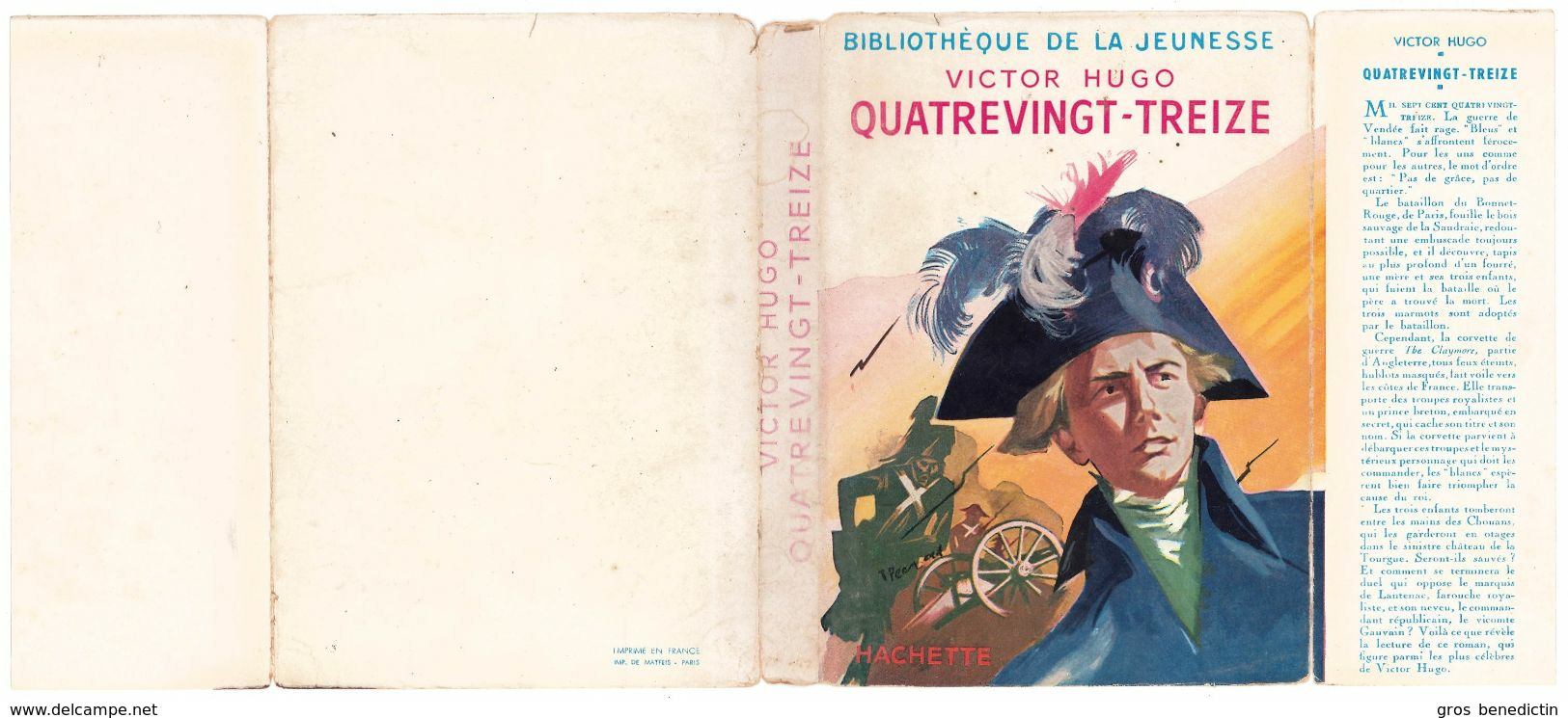 Hachette - Bibliothèque De La Jeunesse Avec Jaquette - Victor Hugo - "Quatrevingt-treize" - 1956 - #Ben&BJanc - Bibliothèque De La Jeunesse