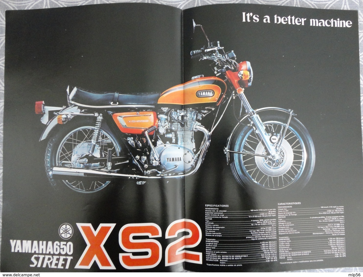 PUBLICITE PROSPECTUS 4 PAGES MOTO YAMAHA 650 STREET XS2 GP MOTO NANTES 29.7 X 21 CM - Werbung