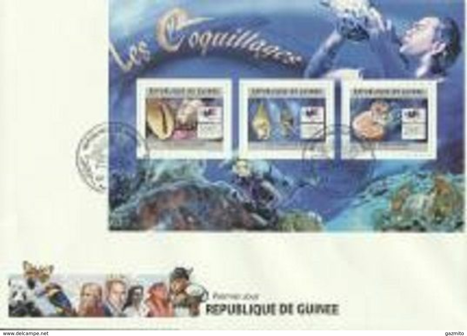 Guinea 2011, Shells, Diving, 3val In BF IMPERFORATED In FDC - Plongée