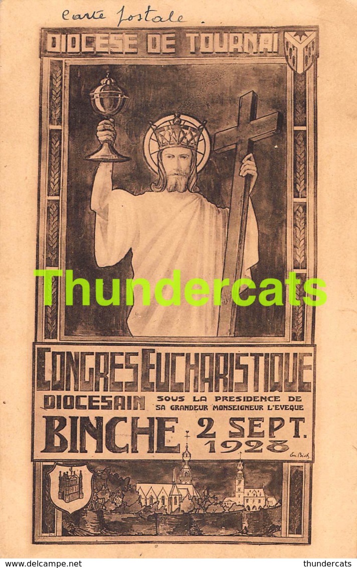 CPA BINCHE CONGRES EUCHARISTIQUE 1928 - Binche