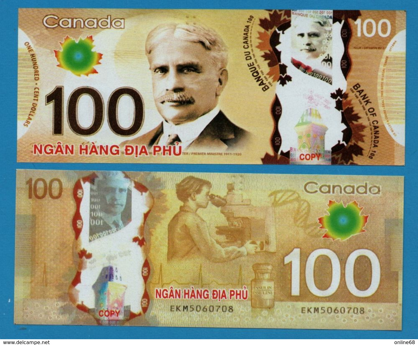 HELL BANKNOTE: VIETNAM ( CANADA 100 DOLLARS ) LOT 5 BILLETS UNC - Canada