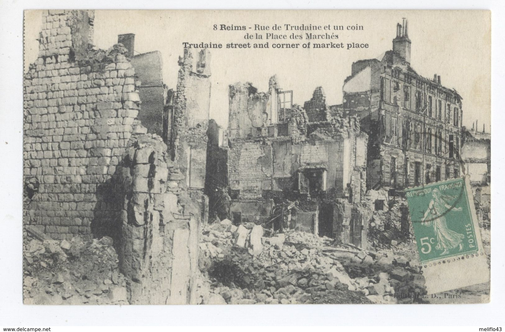 51/CPA - Reims (bombardé) - Rue De Trudaine - Reims