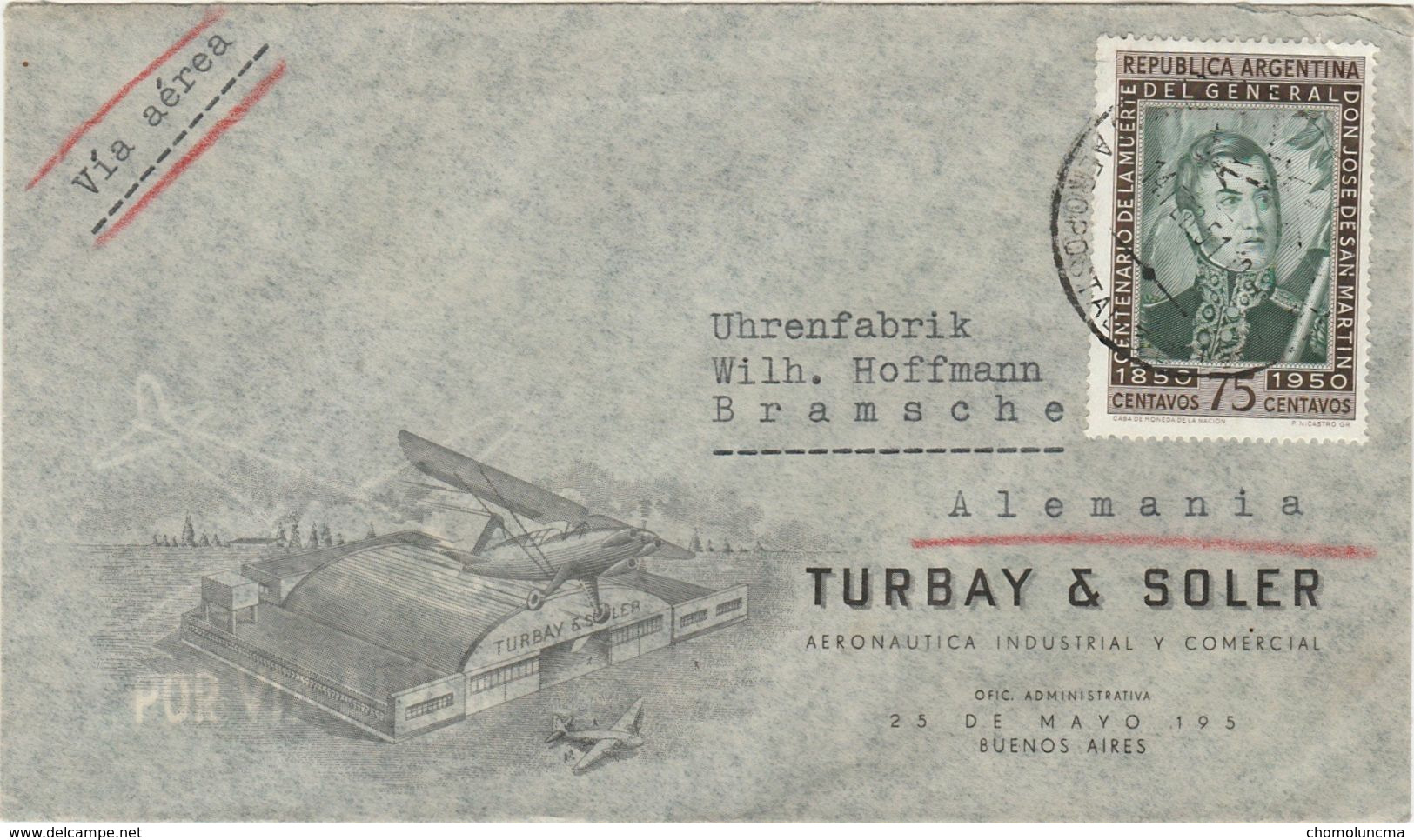 RR 1951 Argentina Aeronautica Buenos Aires TURBAY & SOLLER Aviation Avion Ecole D'Aéronautique De France Grunau 9 Plane - Autres & Non Classés