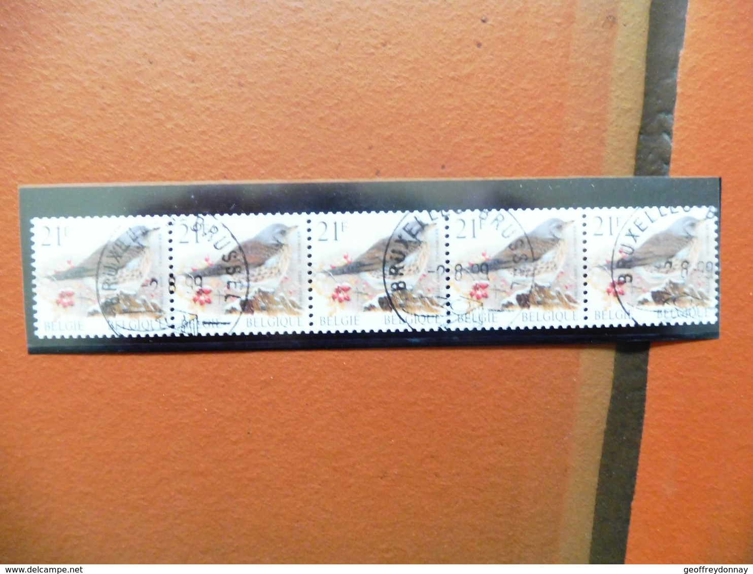 R 89   Bande De 5 Obliérée 4 Chiffres Parfait Etat ( Gestempelt Bruxelles) / Rolzegels - Coil Stamps