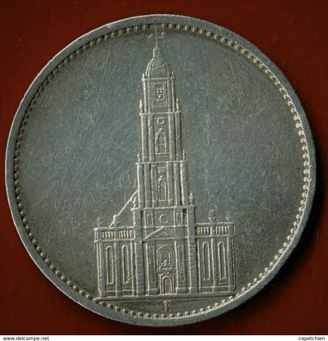 ALLEMAGNE / 5 REICHSMARK / POTSDAM EGLISE DE GARNISON / 1934 F - STUTTGART / SUP - 5 Reichsmark