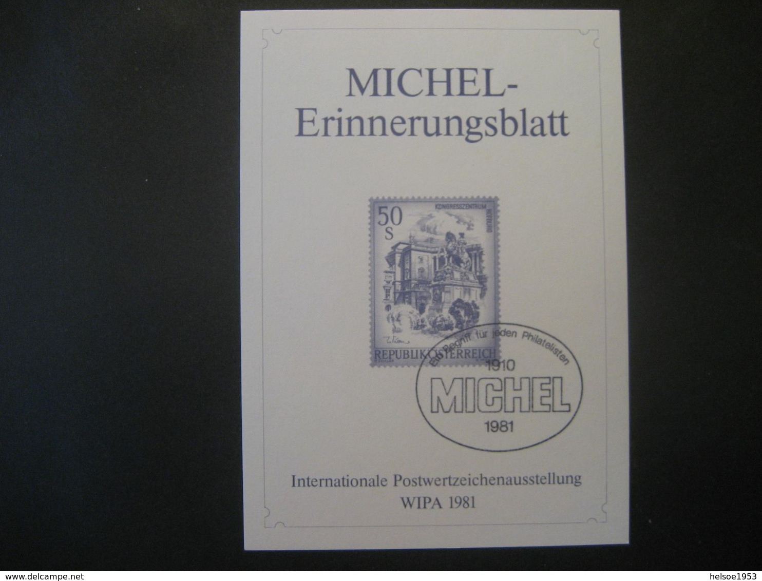 Österreich 1981- WIPA 1981 Michel-Erinnerungsblatt - Probe- Und Nachdrucke