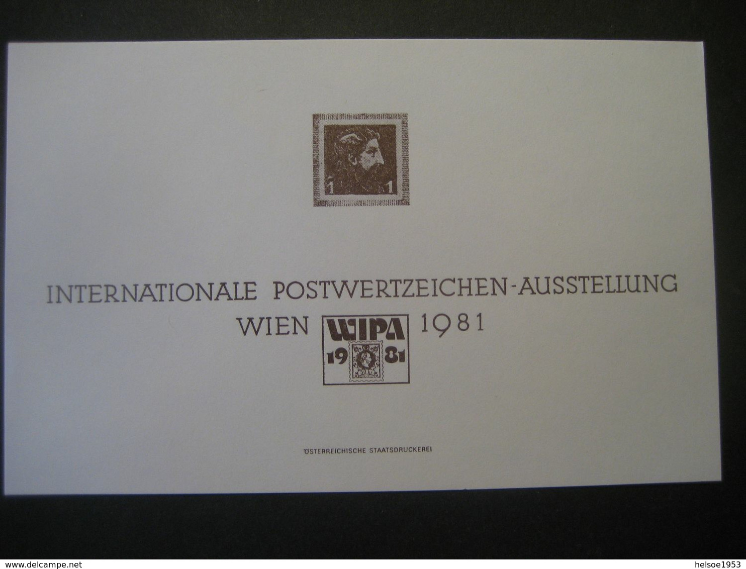 Österreich 1981- WIPA 1981 Erinnerungsblatt - Essais & Réimpressions