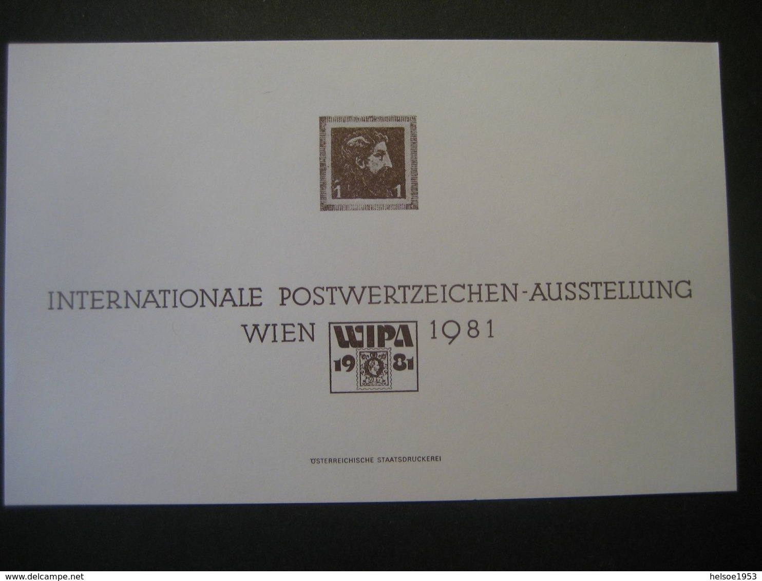 Österreich 1981- WIPA 1981 Erinnerungsblatt - Prove & Ristampe