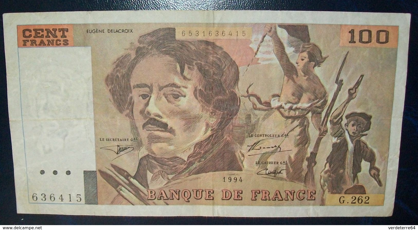 N°6 BILLET DE 100 FRANCS DELACROIX 1994 - 100 F 1978-1995 ''Delacroix''