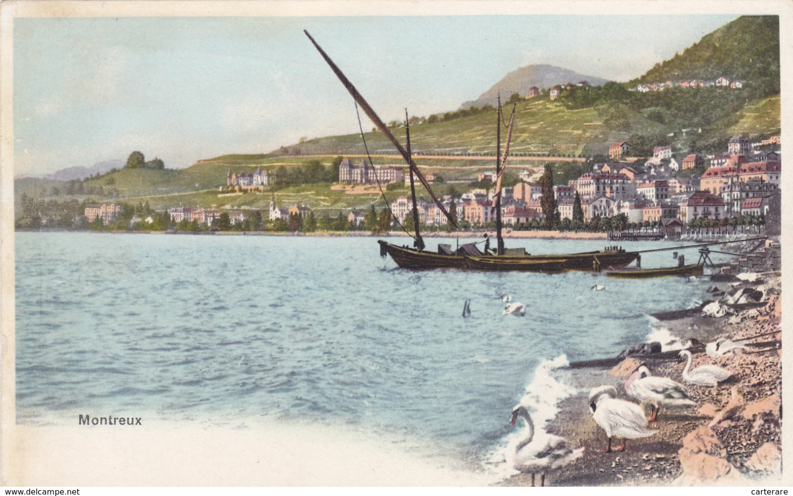 SUISSE,SWITZERLAND,SVIZZERA,SCHWEIZ,HELVETIA,SWISS ,VAUD,MONTREUX,riviera Pays D'enhaut,1900,VOILIER - Montreux