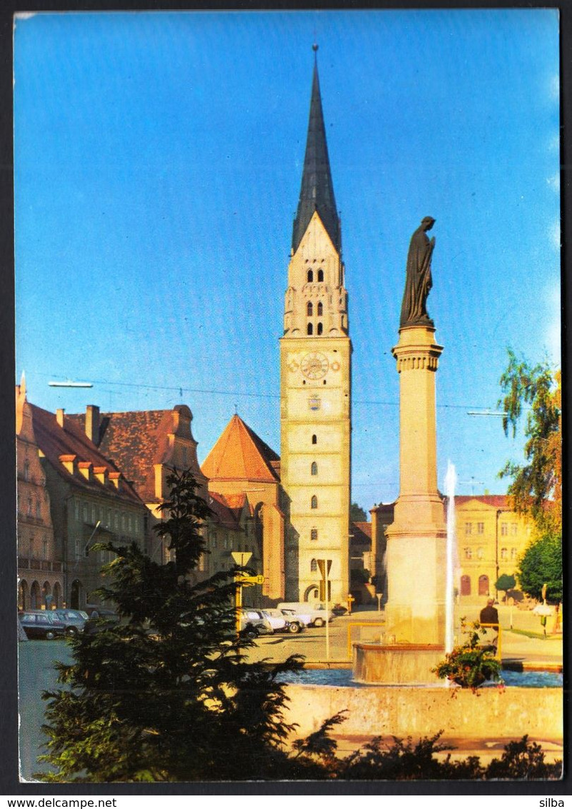 Germany Pfaffenhofen An Der Ilm 1971 / Pfarrkirche Und Mariensaule / Church, Monument, Fountain - Pfaffenhofen