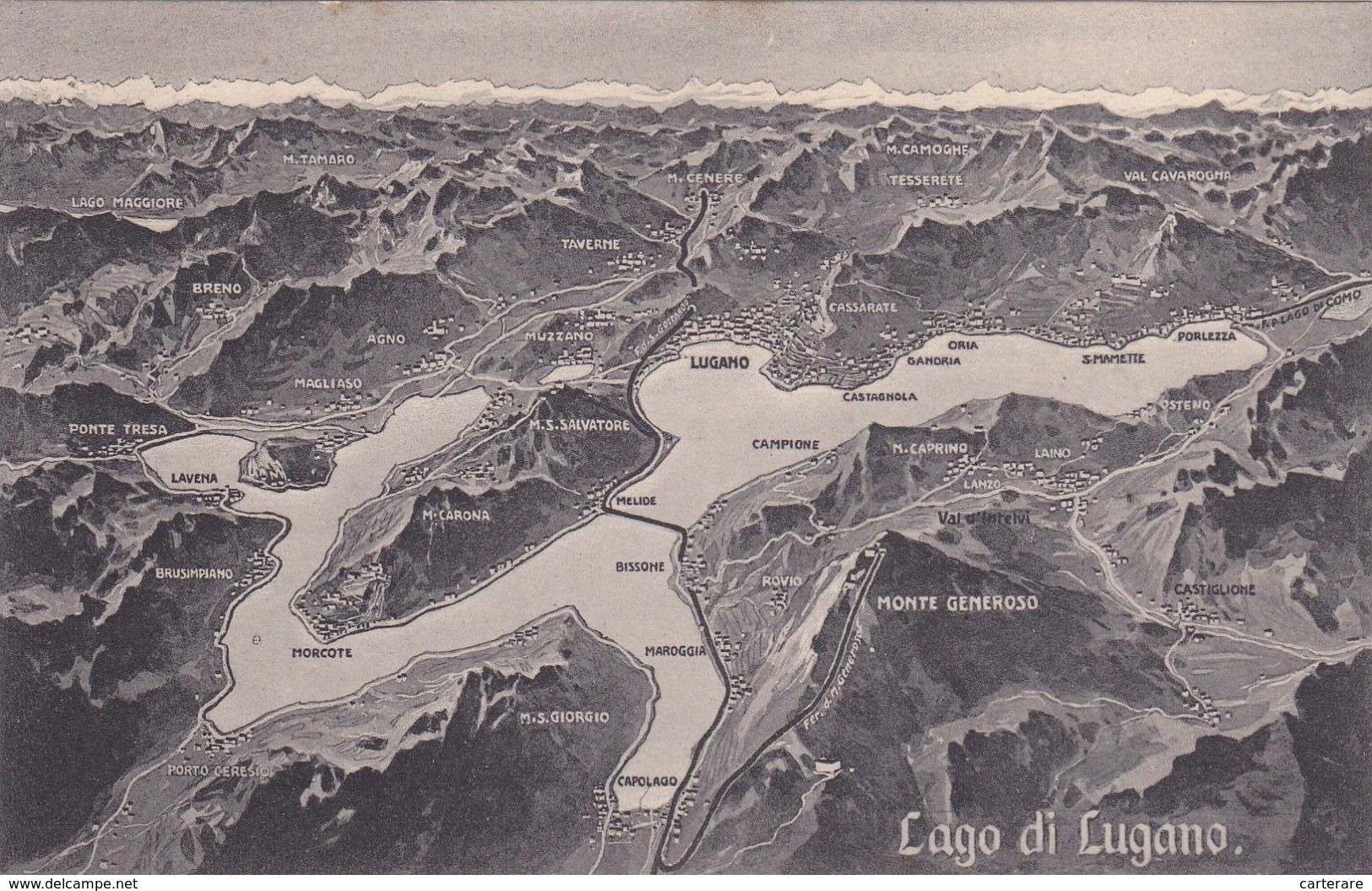 SUISSE,SWISS,SWITZERLAND,SCHWEIZ,SVIZZERA,LAGO DI LUGANO,1900 - Lugano