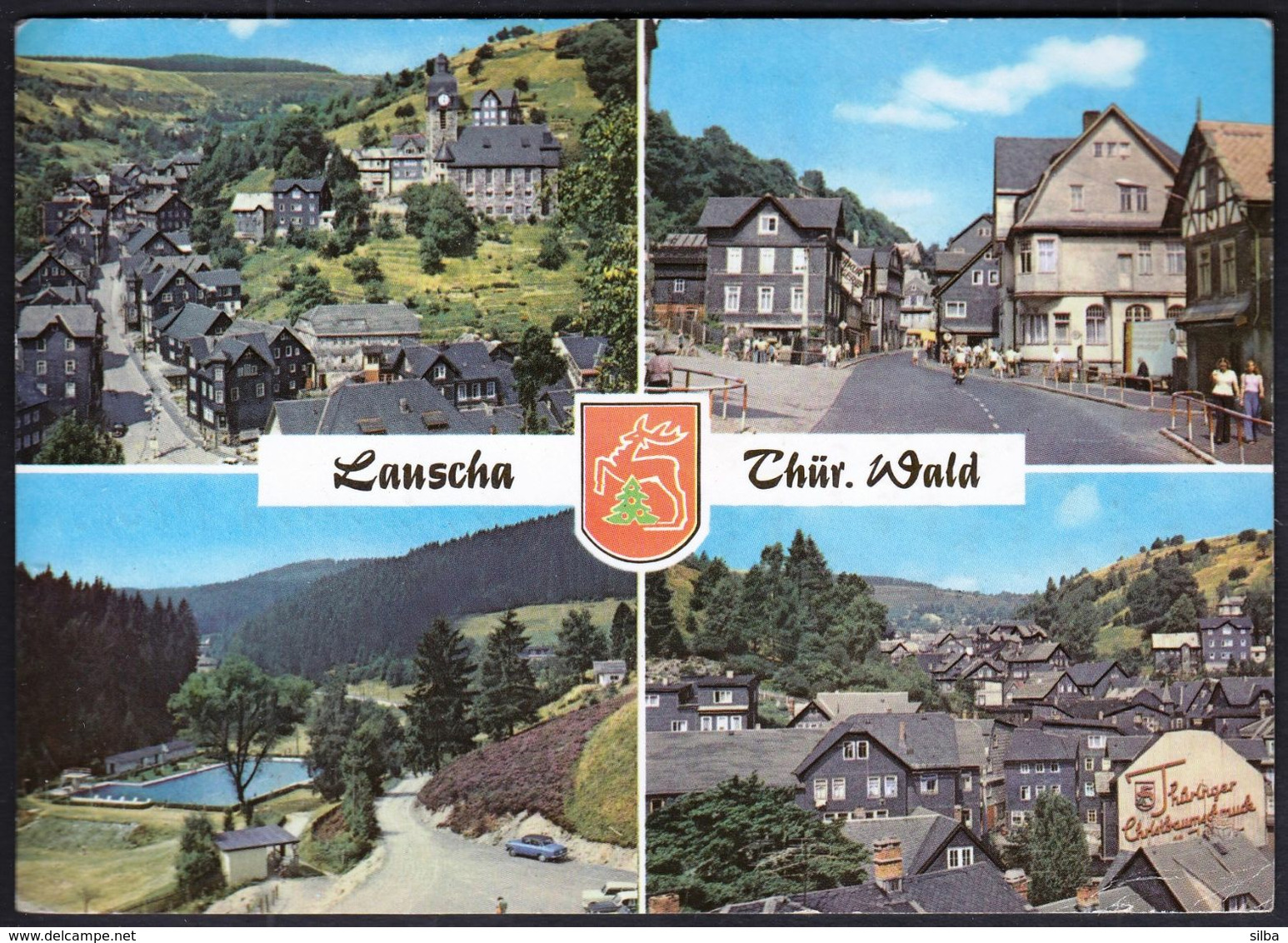 Germany Lauscha Im Thüringer Wald 1981 / Multi View, Panorama, Swimming Pool, Coat Of Arms - Lauscha