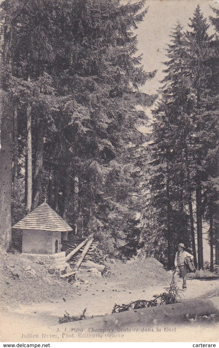 SUISSE,SWITZERLAND,SVIZZERA,HELVETIA,SWISS,SCHWEIZ ,VALAIS,CHAMPERY,1907,TIMBRE,FORET - Champéry