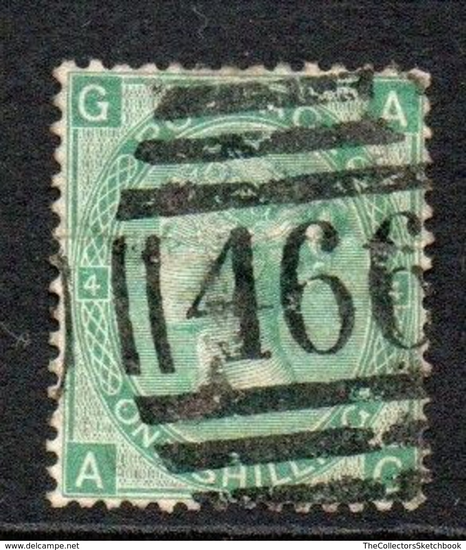 GB Victoria Surface Printed One Shilling Green Plate 4 Torn ' 466 ; Liverpool - Zonder Classificatie