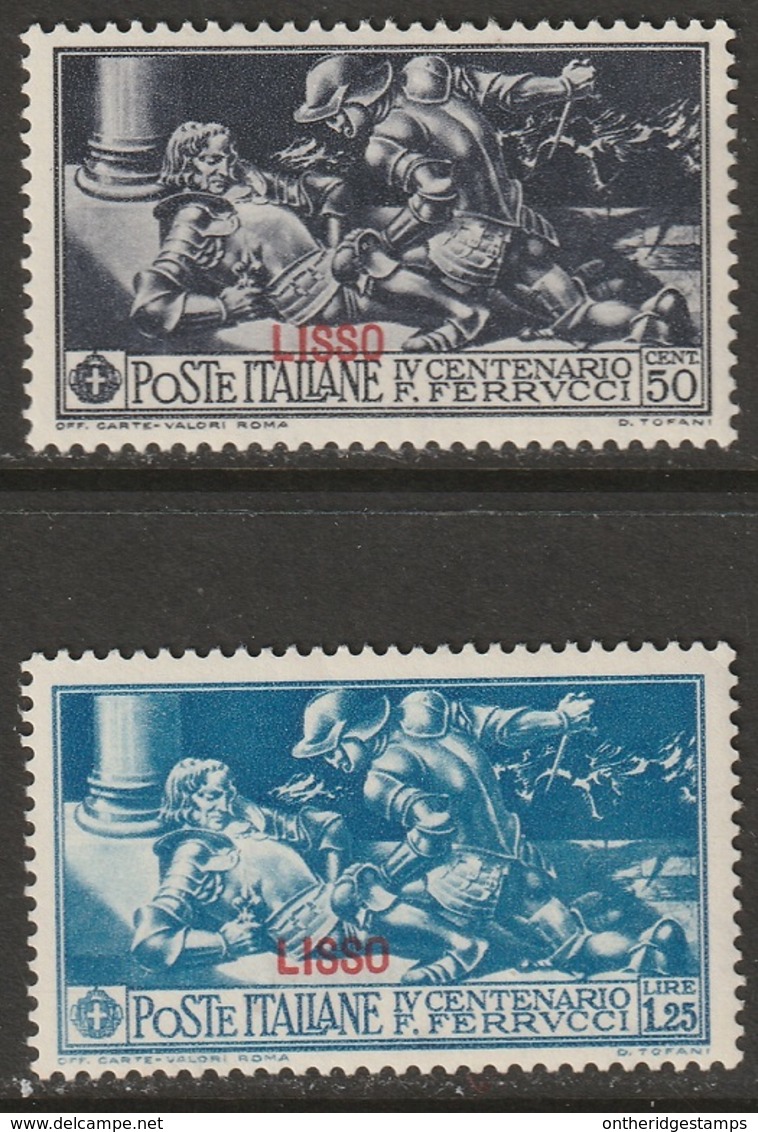 Italy Aegean Lisso 1930 Sc 14,15 Sa 14,15 MLH - Ägäis (Lipso)