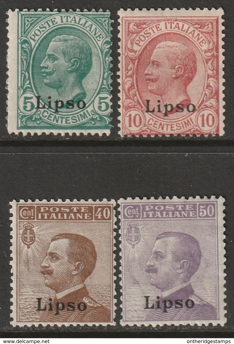 Italy Aegean Lisso 1912 Sc 2,3,7,8 Sa 2,3,6,7 MH Some Disturbed Gum - Ägäis (Lipso)