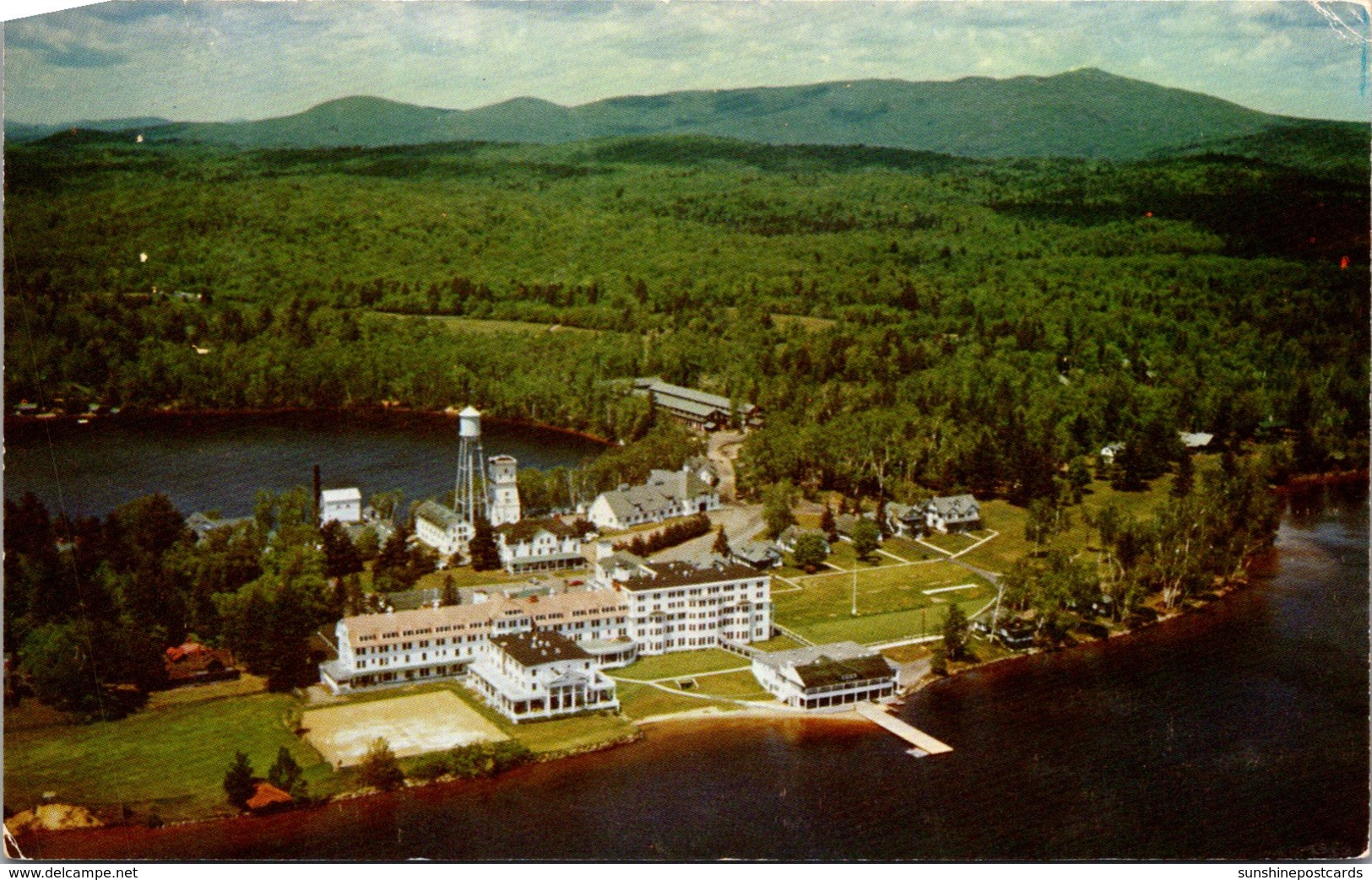 New York Addirondacks Aerial View Saranac Inn 1957 - Adirondack