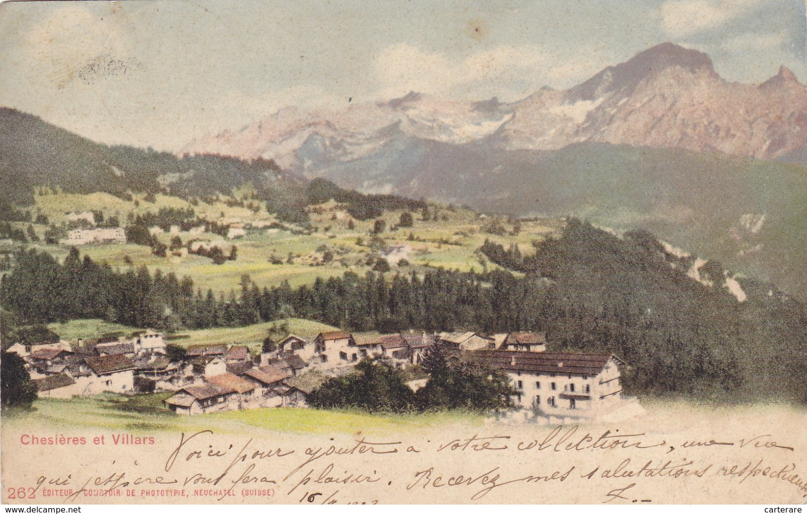 Suisse,VAUD,VILLARS CHESIERES,VILLARDS SUR OLLON,alpes Vaudoises,1903 - Ollon