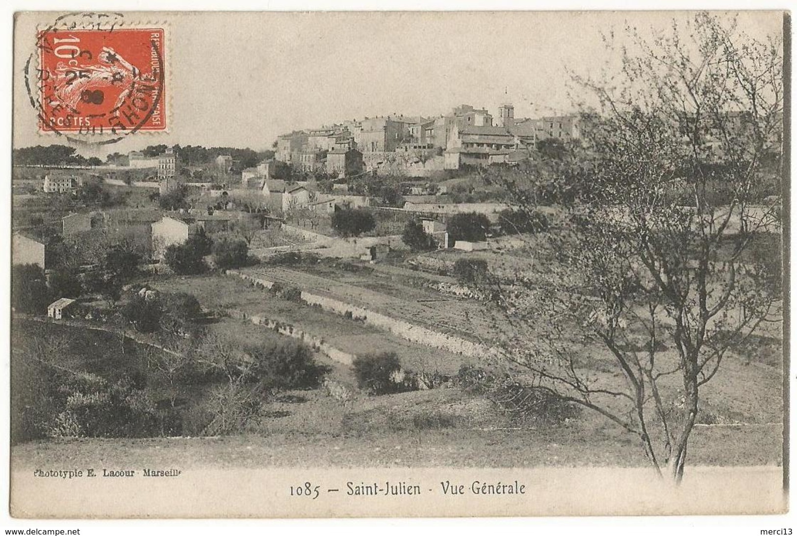 MARSEILLE (13) – Saint-Julien. Vue Générale. Phototypie E. Lacour, Marseille, N° 1085. - Saint Barnabé, Saint Julien, Montolivet