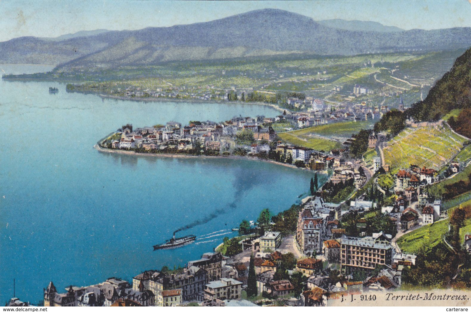 SUISSE,SVIZZERA,SCHWEIZ,HELVETIA,SWISS ,VAUD,MONTREUX,TERRITET, Riviera Pays D'enhaut, Lac,1916 - Montreux