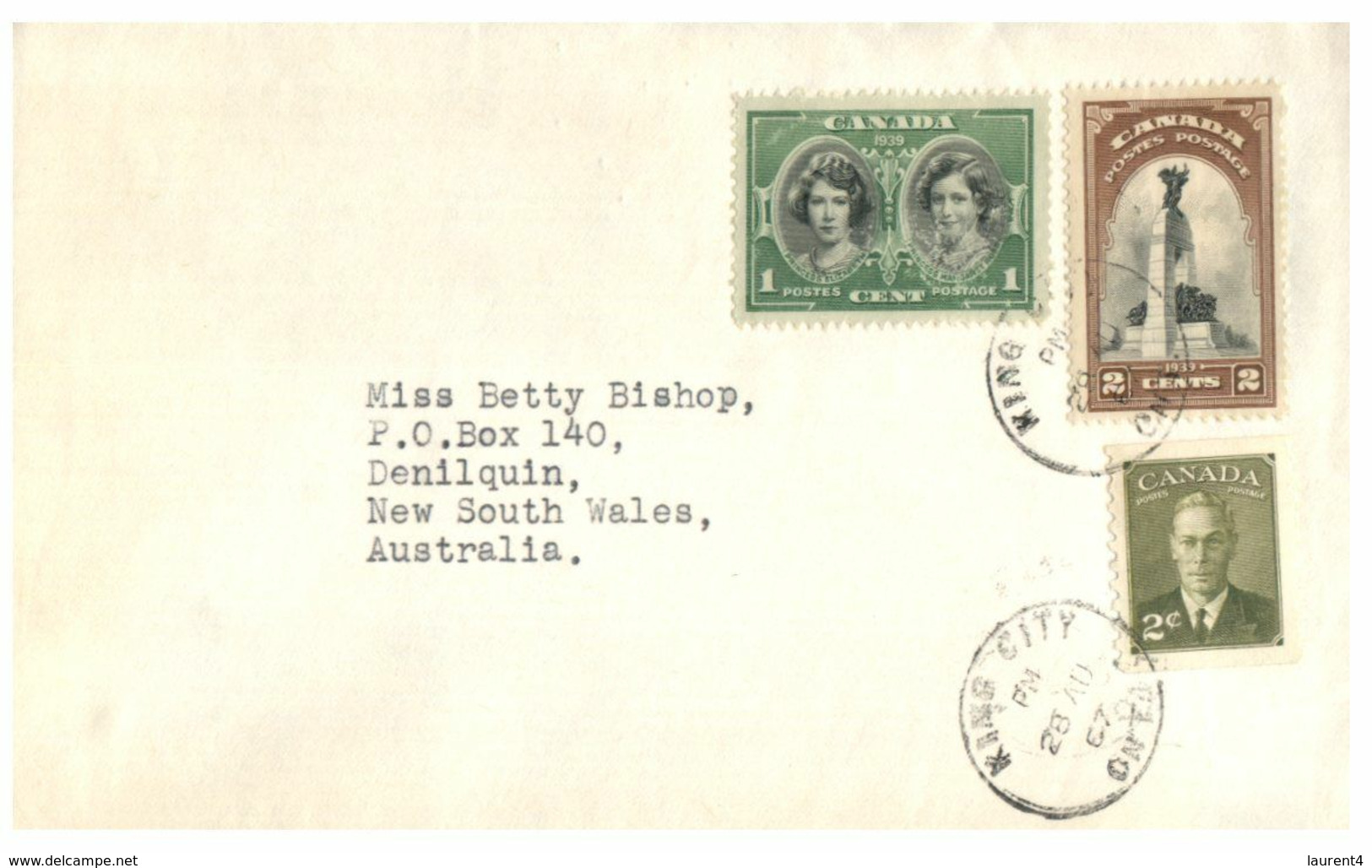 (N 7) Canada Posted To Australia - 1939 ? - ....-1951