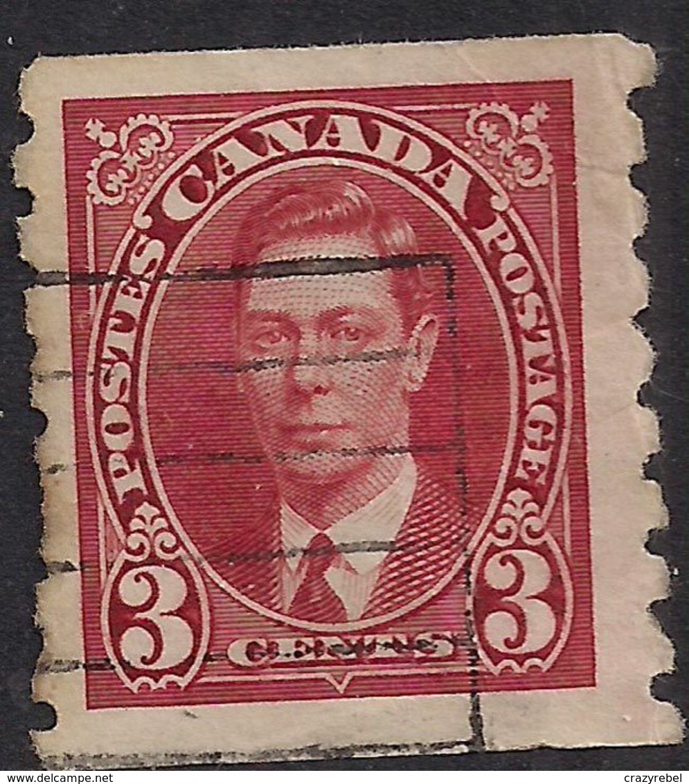 Canada 1937 - 38 KGV1 3ct Scarlet Used Coil Stamp SG 370 ( C1081 ) - Other & Unclassified