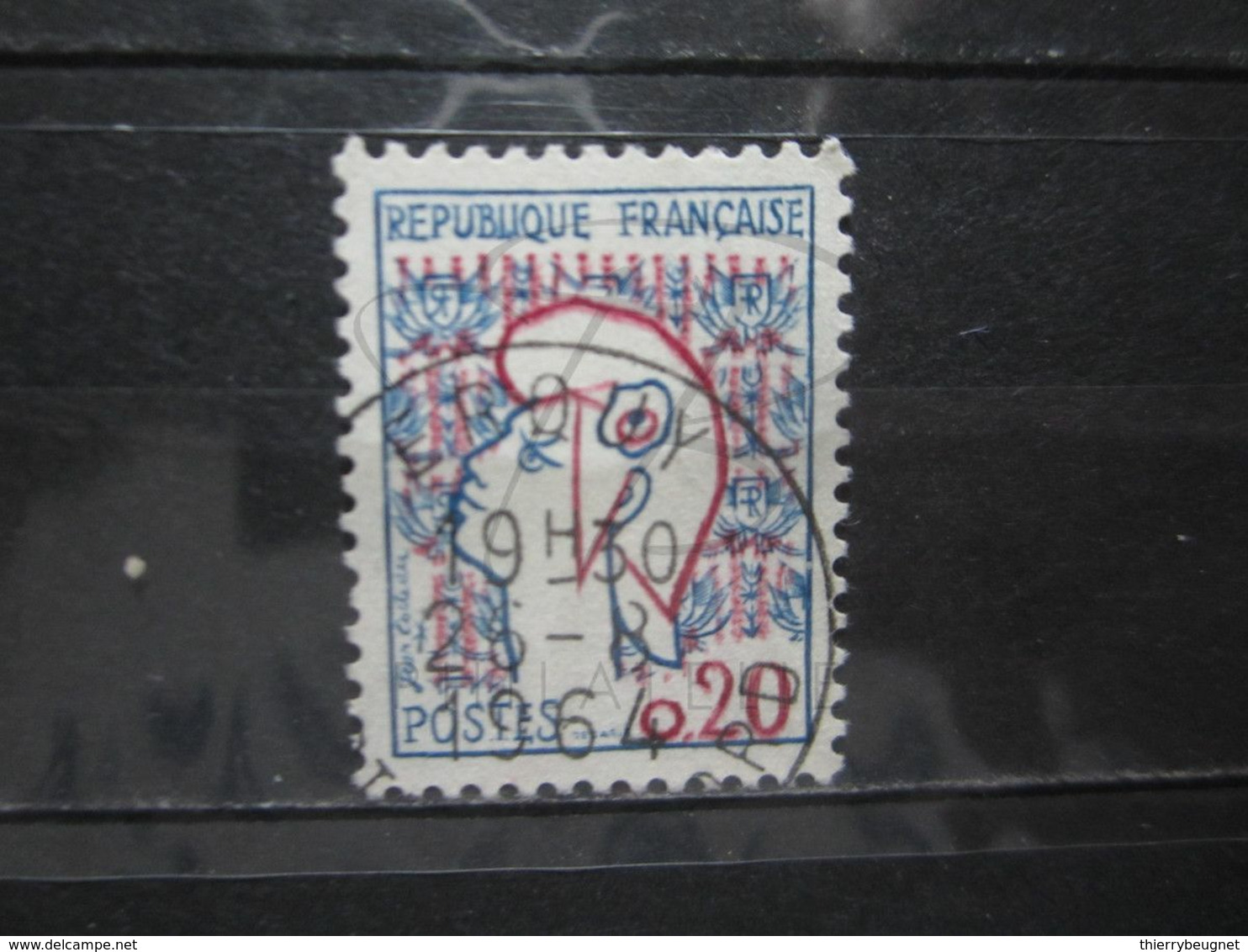 VEND BEAU TIMBRE DE FRANCE N° 1282 , OBLITERATION " ERQUY " !!! (b) - 1961 Marianne De Cocteau