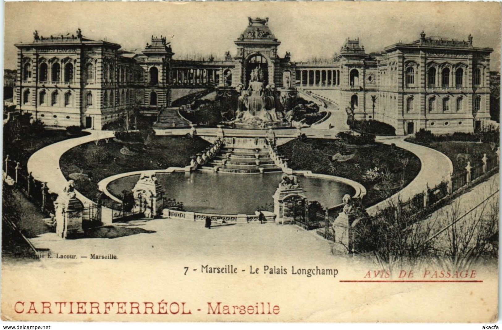 CPA MARSEILLE Le Palais Longchamp (66653) - Cinq Avenues, Chave, Blancarde, Chutes Lavies