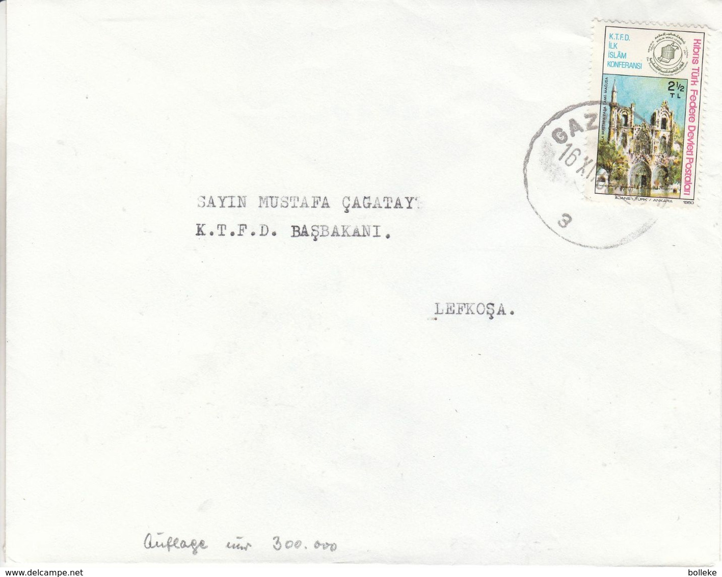 Chypre Turque - Lettre De 1980 ° - Oblit Gazi Magusa - - Other & Unclassified