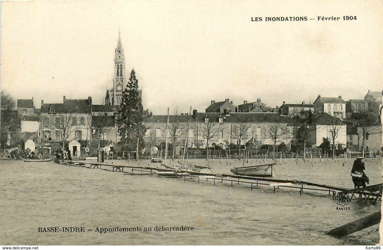 Basse Indre * Les Inondations Février 1904 * Appontements Au Débarcadère - Basse-Indre