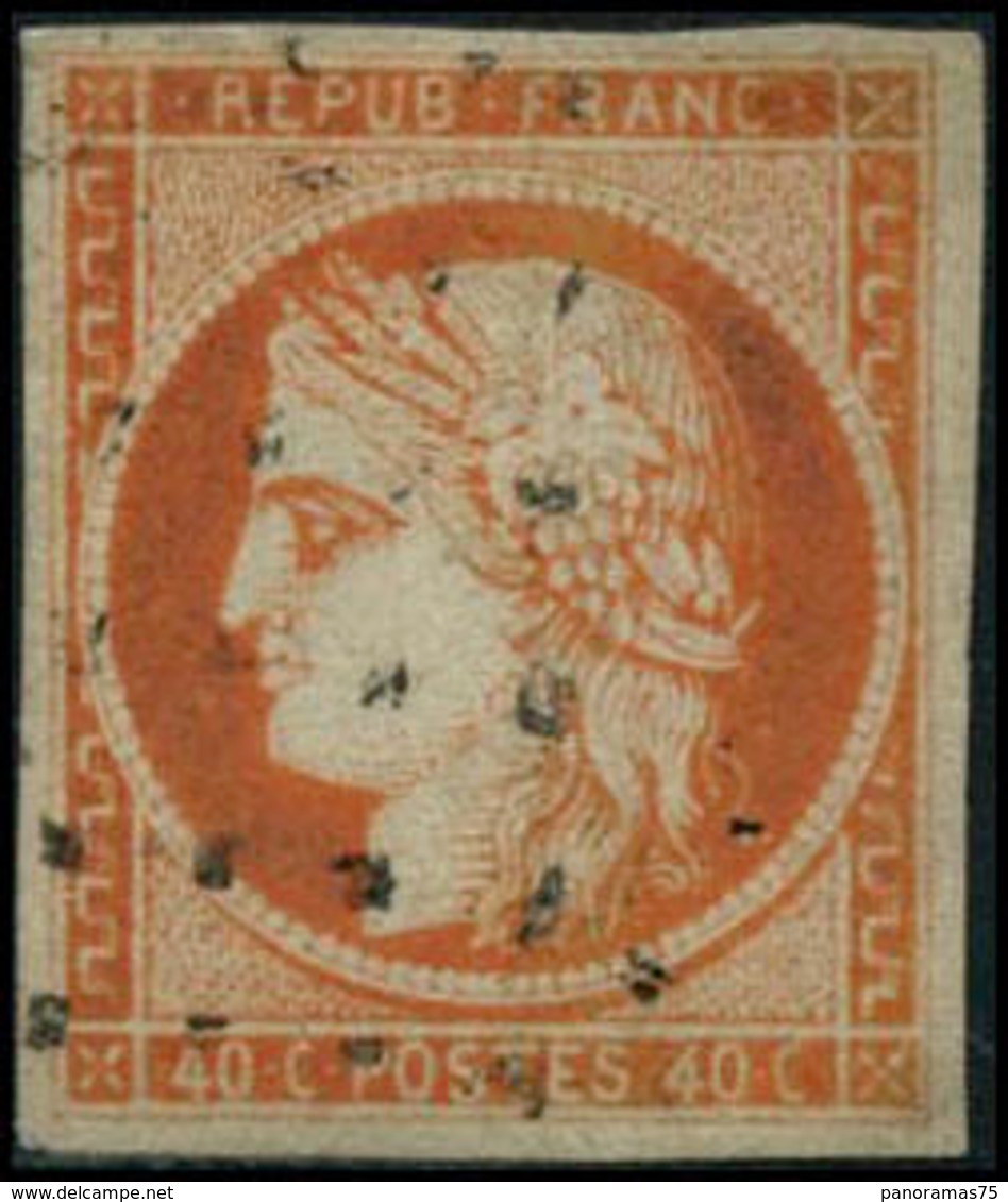 Oblit. N°5 40c Orange, Signé Brun - TB - 1849-1850 Ceres