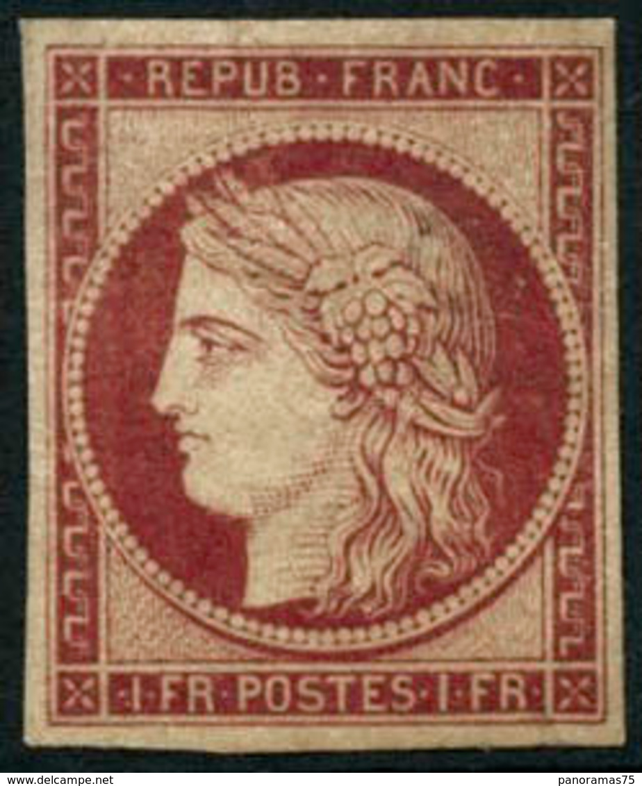 ** N°6F 1F Carmin, Réimp - TB - 1849-1850 Ceres